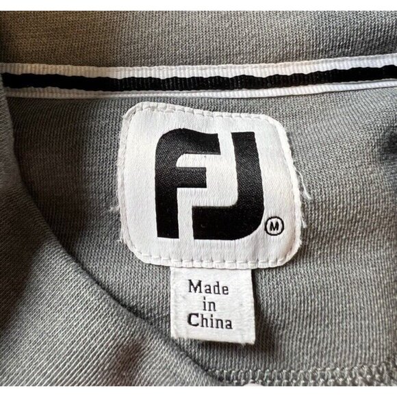 FootJoy Pullover Mens Size Medium Gray Long Sleeve FJ Preppy Athleisure Golf - Picture 3 of 11